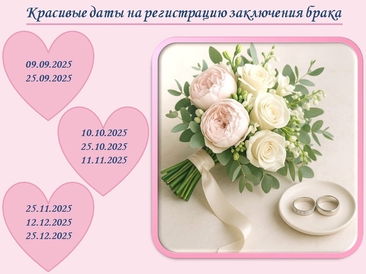 Костромской ЗАГС назвал самые красивые даты для свадьбы