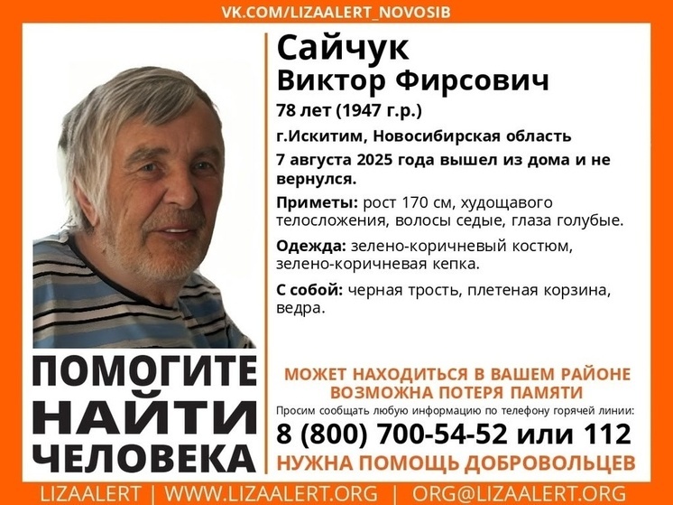 В Искитиме под Новосибирском ищут 78-летнего грибника
