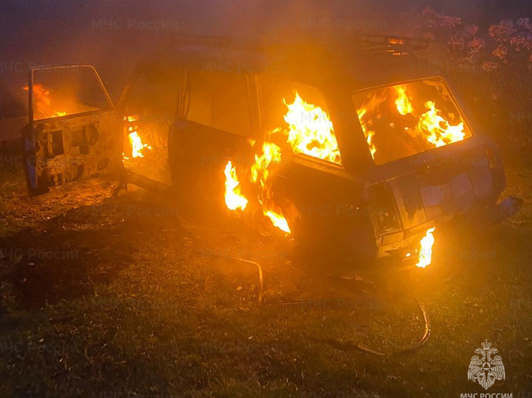 В загоревшемся автомобиле пострадал калужанин