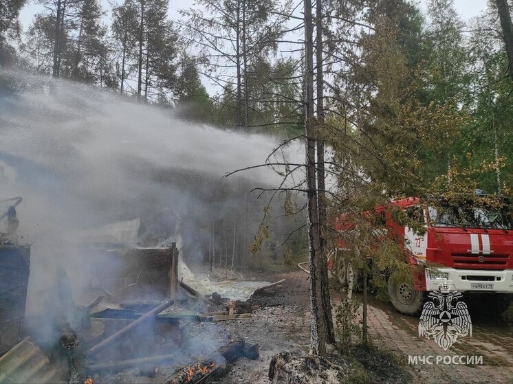 Частная база отдыха сгорела на озере Баланколь из-за поджога