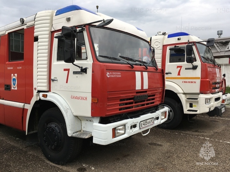 В Санниках под Смоленском сгорел дом с гаражом