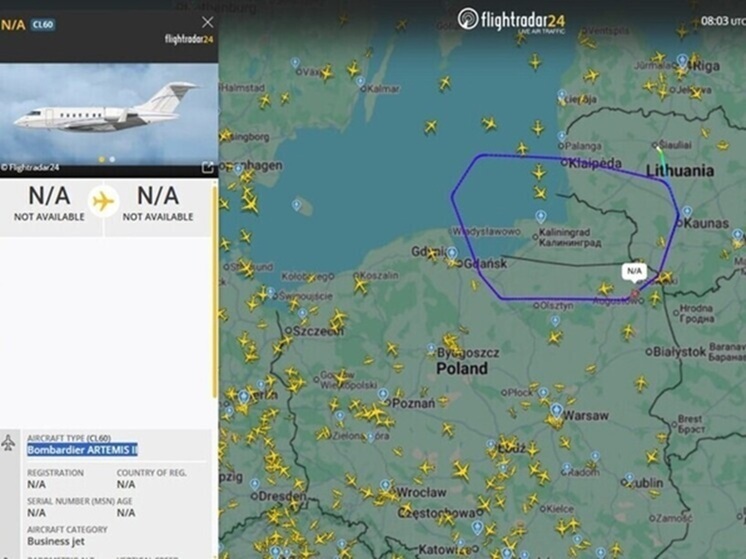 Самолет-разведчик заметили над Калининградской областью