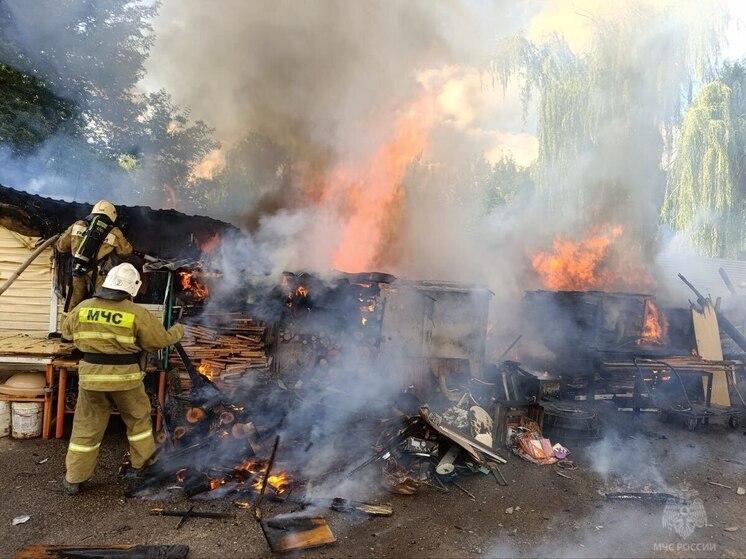 В Луганске полыхала заброшенная база