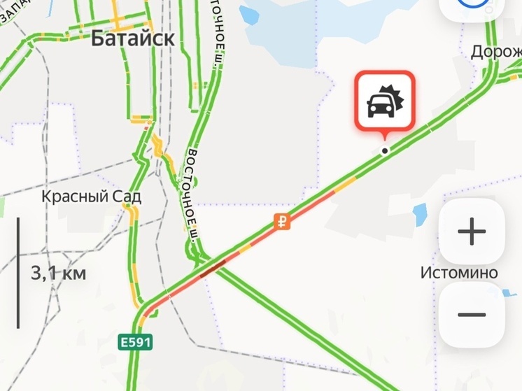 Пробка в 11 километров сковала движение под Ростовом из-за аварии