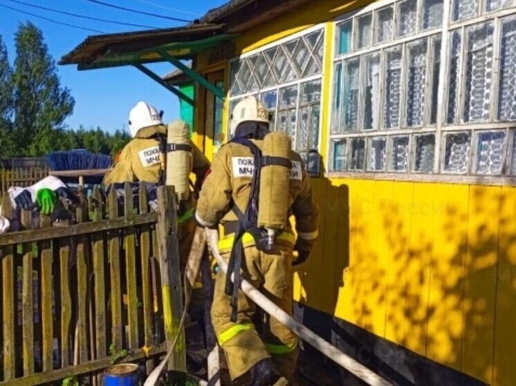 В Орловской области случился пожар в деревянном доме