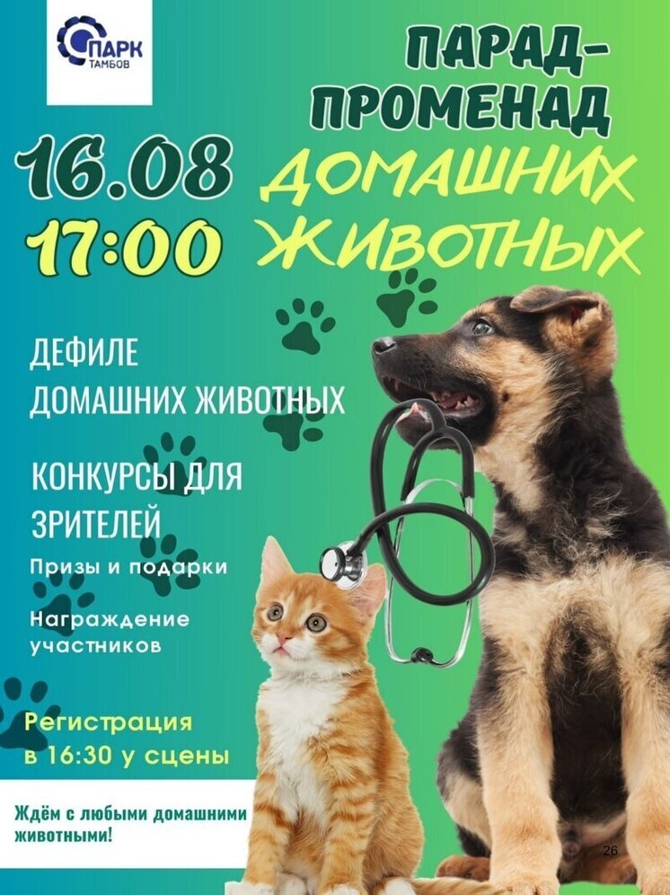 В Тамбове пройдёт парад-променад домашних питомцев