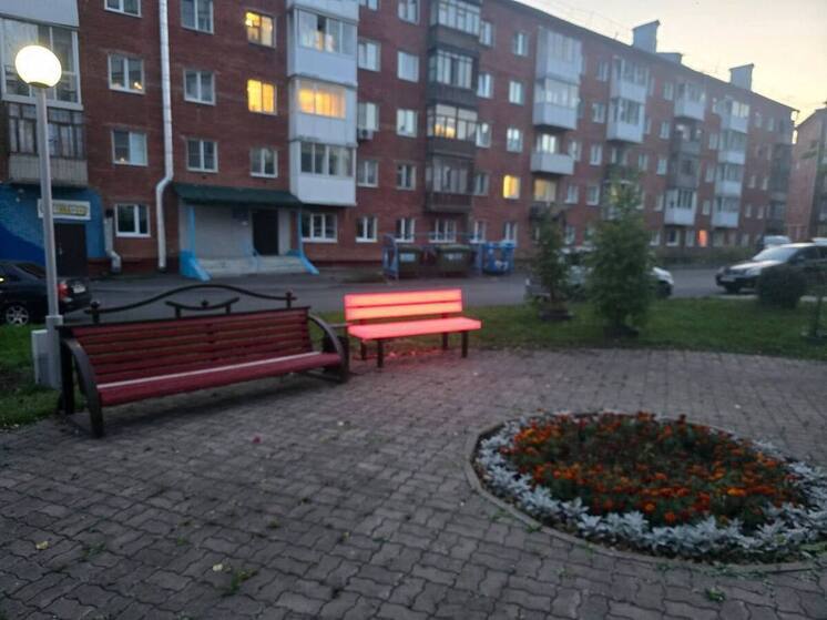 В одном из районов Кемерова установили оригинальные скамейки
