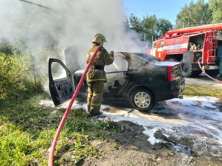 В Орловском округе сгорел автомобиль