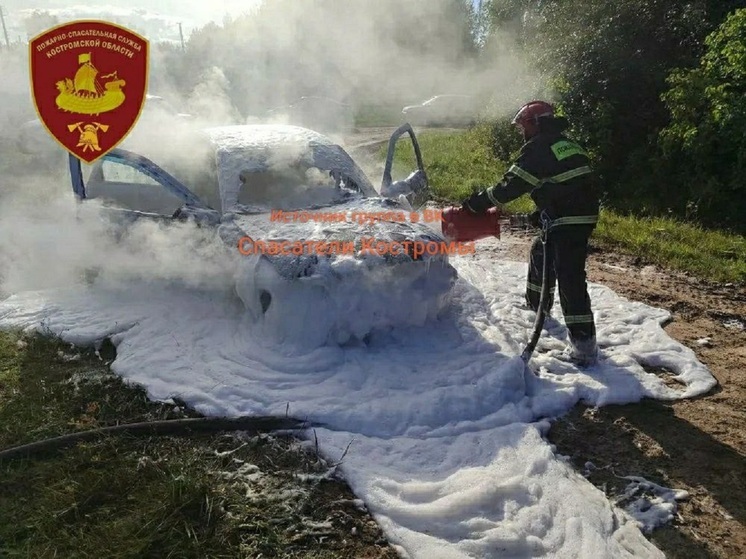 Костромские спасатели потушили автомобиль в Макарьевском районе