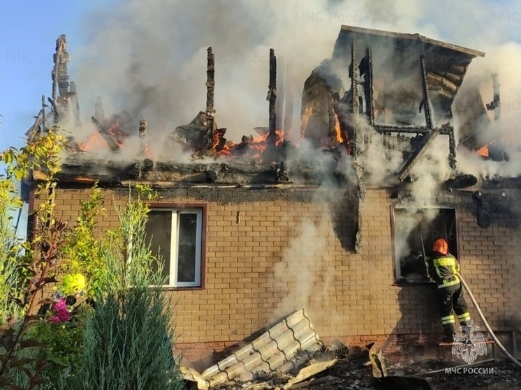 Тринадцать спасателей тушили пожар в деревне Папино