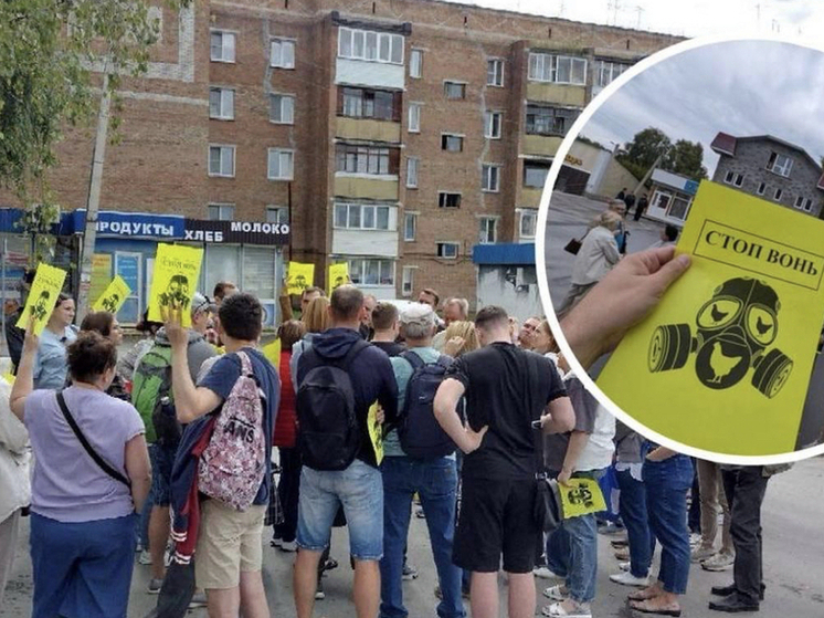 «Детям тошно гулять»: жители Кольцово вышли на митинг из-за невыносимого запаха