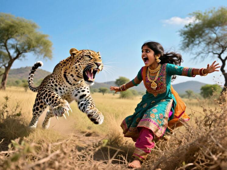 В Индии мужчина спас дочь от леопарда, который ночью утащил ее в кусты