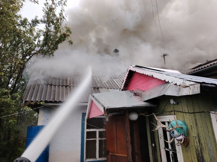 В Оленегорске произошел пожар в жилом доме