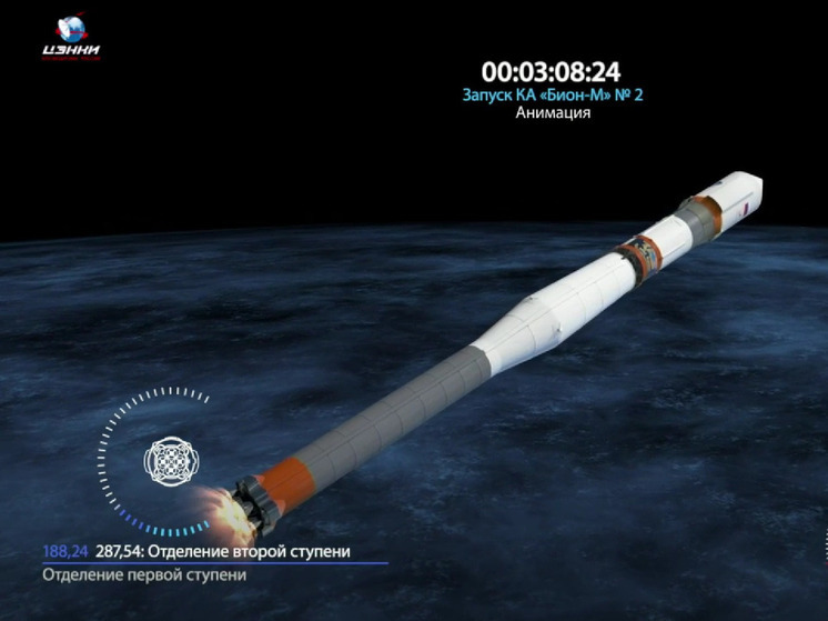 Самарская ракета-носитель "Союз-2.1б" успешно вывела на орбиту спутник "Бион-М"