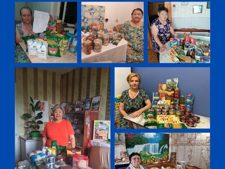 Пенсионерам в Калмыкии вручили продуктовые наборы