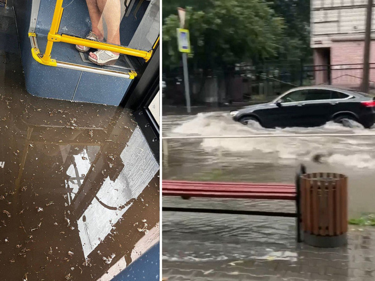 Новосибирска ушел под воду после обильного дождя и града
