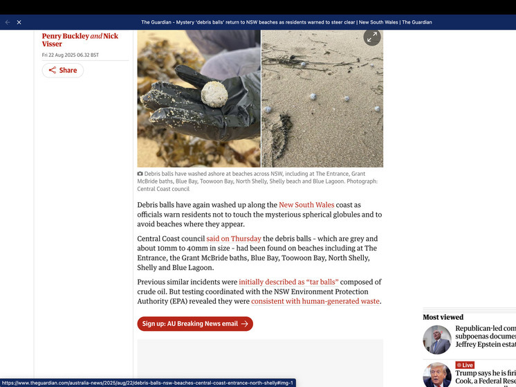 Mysterious grey balls found on New South Wales beaches again