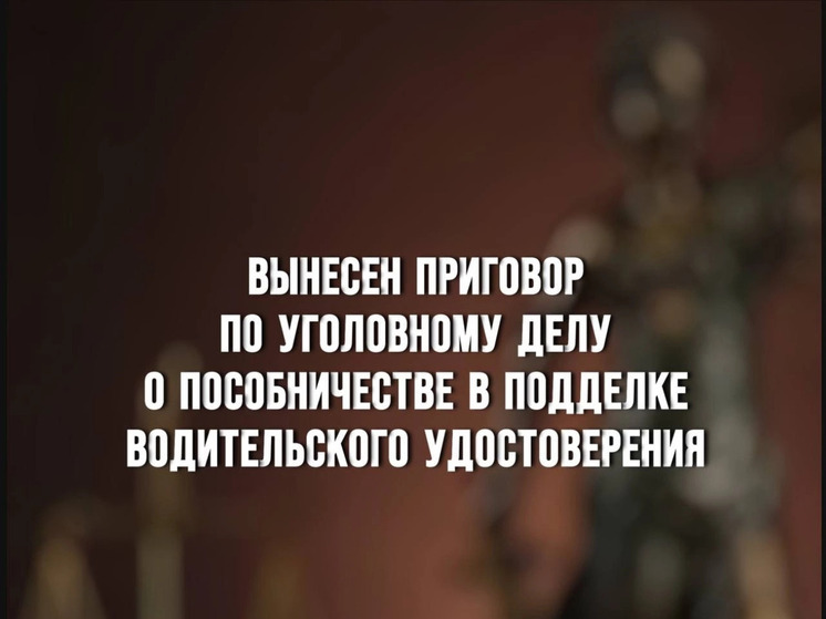 В Смоленске осужден мужчина за пособничество в подделке водительского удостоверения