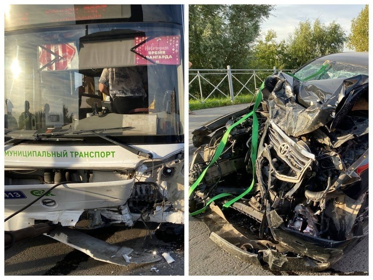 Шесть человек пострадали в массовой аварии с участием автобуса на Левобережье Омска
