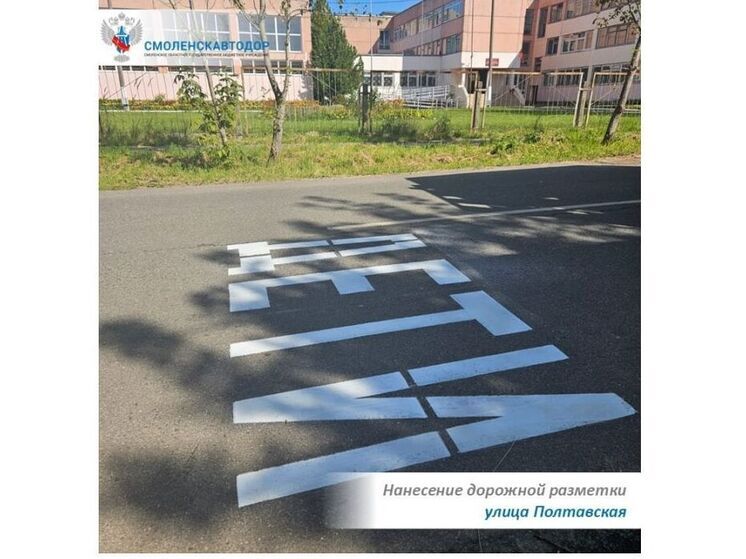 Смоленскавтодор продолжает обновлять дорожную разметку