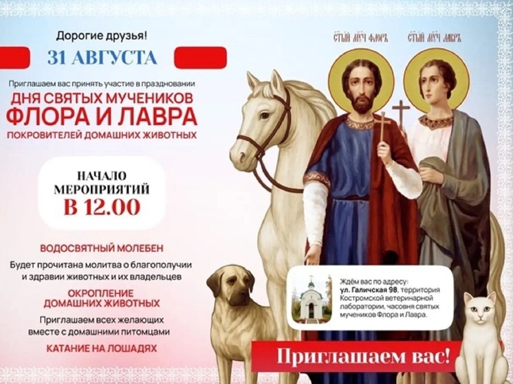 Костромичи могут получить божественное благословение для своих домашних питомцев