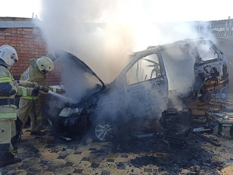 Огнеборцы Калмыкии потушили автомобиль