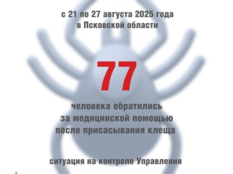 В Псковской области за неделю зафиксировано 77 случаев присасывания клещей