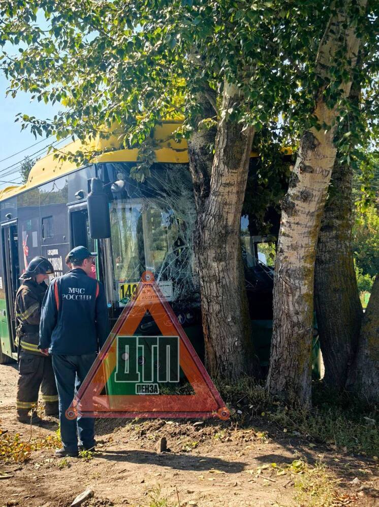 В Пензе автобус №149 столкнулся с деревом