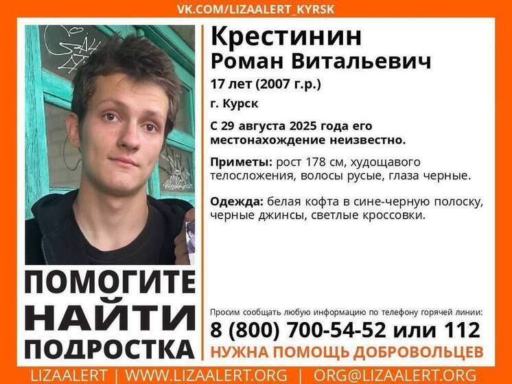 В Курске бесследно пропал 17-летний Роман Крестинин
