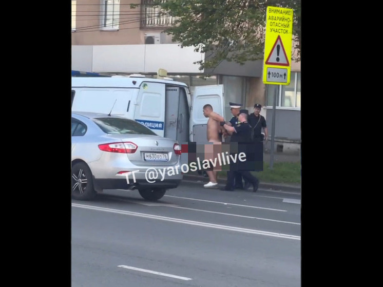 Ярославца, который бегал голым по Угличской, привлекут за побои полицейского