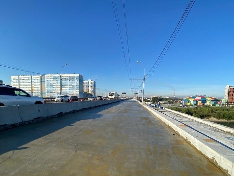 На Димитровском мосту в Новосибирске начали укладывать гидроизоляцию на проезжую часть