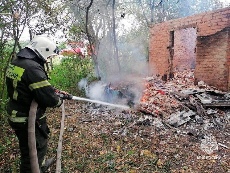 В СНТ "Дружба" Новомосковска потушен пожар в заброшенном здании