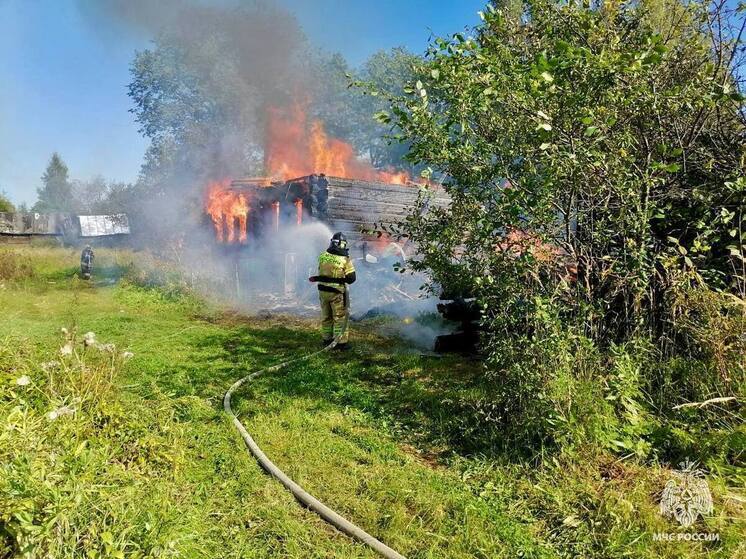 Огонь уничтожил жилой дом в Тверской области
