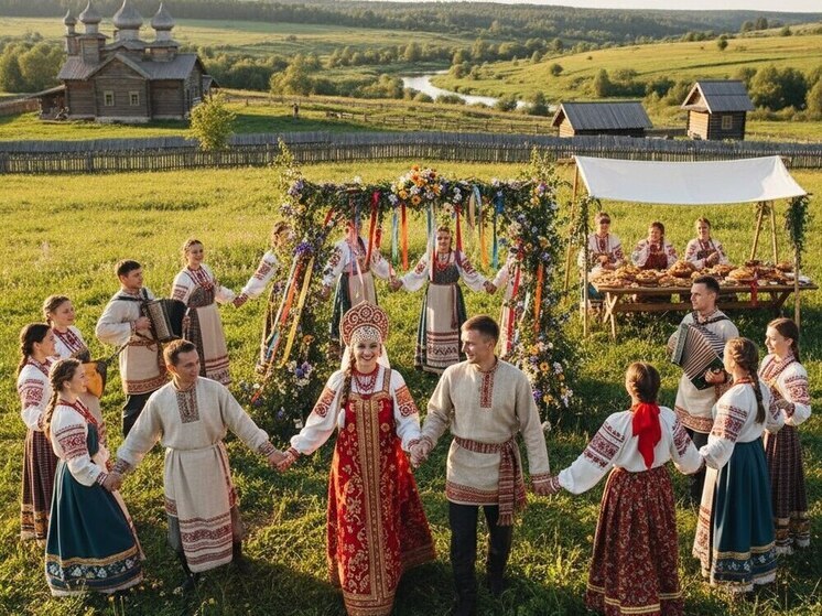 Красноярская пара сыграла свадьбу в русских традициях