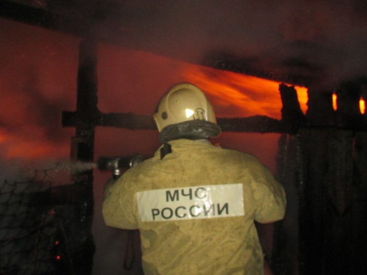 В Воронежской области хозпостройка сгорела во время атаки БПЛА в Воронежской области