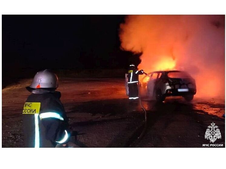 На Окружной в Смоленске сгорел автомобиль