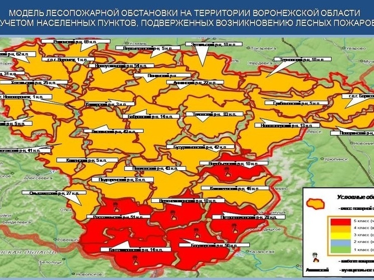 В Воронежской области сохраняется оранжевый уровень пожарной опасности
