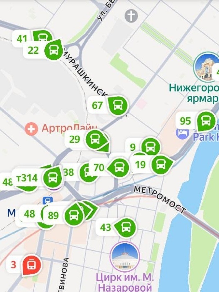 Нижегородцы жалуются на сбои отображения транспорта на Яндекс Картах