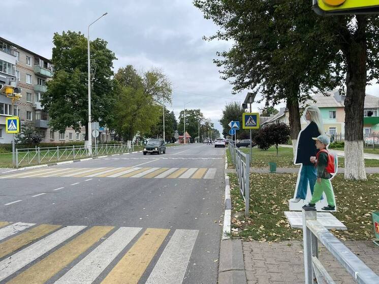 В Губкине у переходов установили макеты с пешеходами