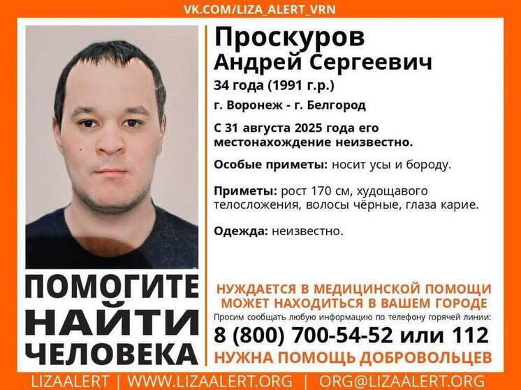 Белгородец приехал в Воронеж на заработки и пропал без вести