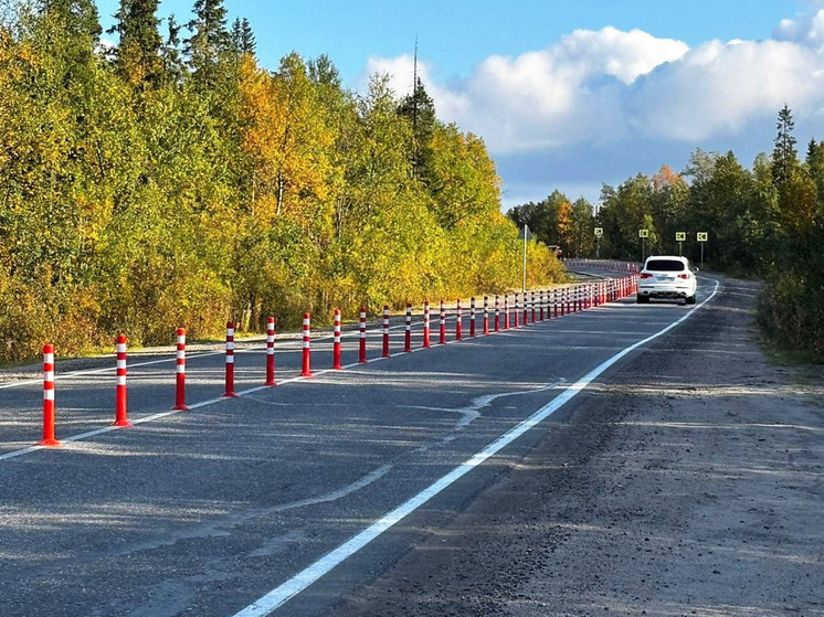 Новые дорожные столбики помогут снизить аварийность в Мурманской области