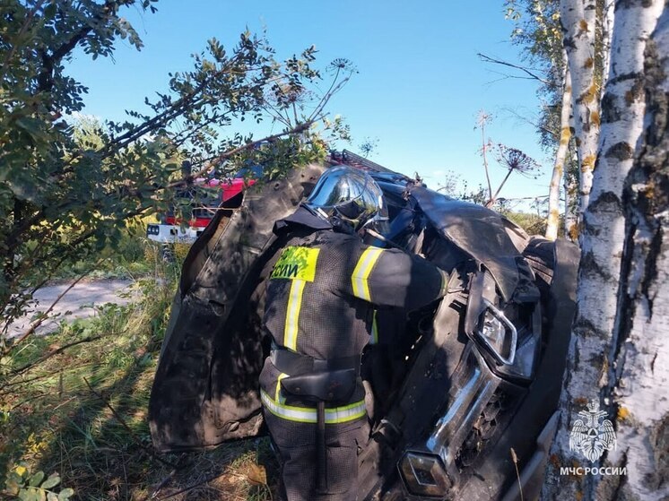 В Кимовске шесть сотрудников МЧС тушили автомобиль