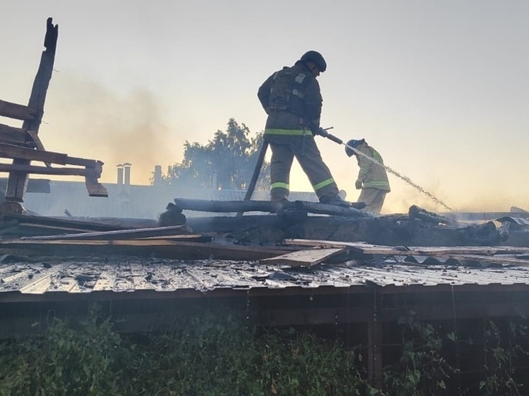 В приграничье Курской области пожар помогли потушить бойцы отряда «БАРС»