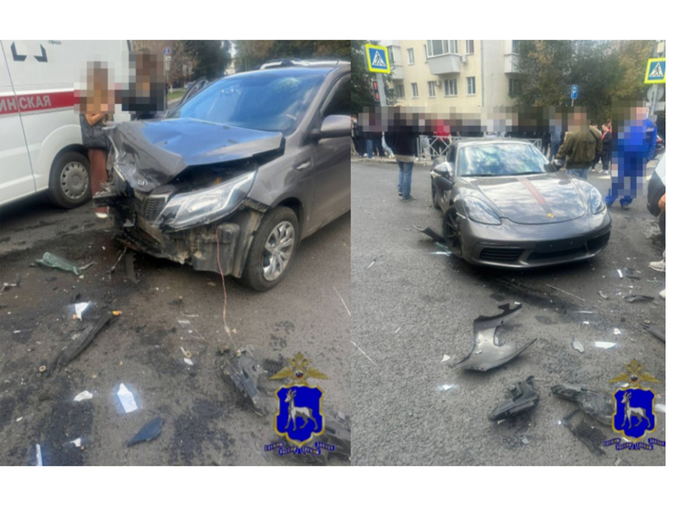 Водитель Porsche не пропустил Kia: в Самаре столкнулись две иномарки