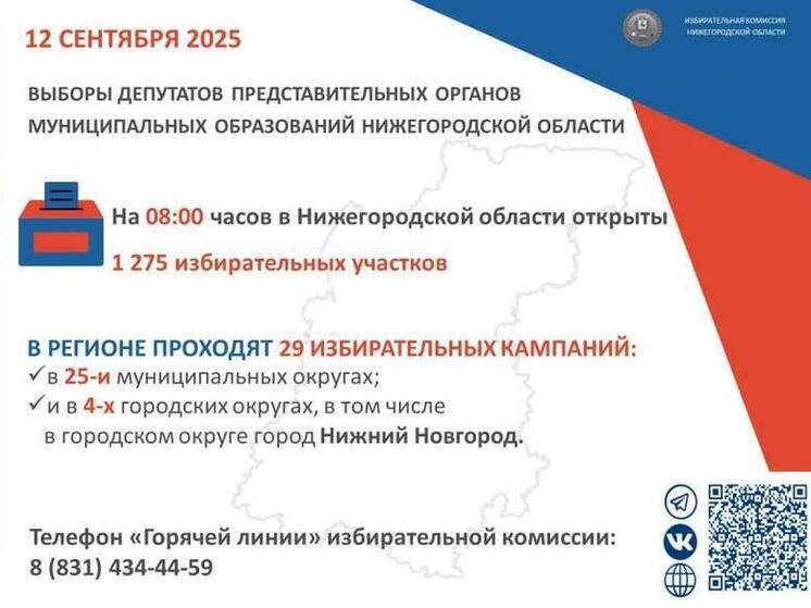 В Нижегородской области открылись все избирательные участки