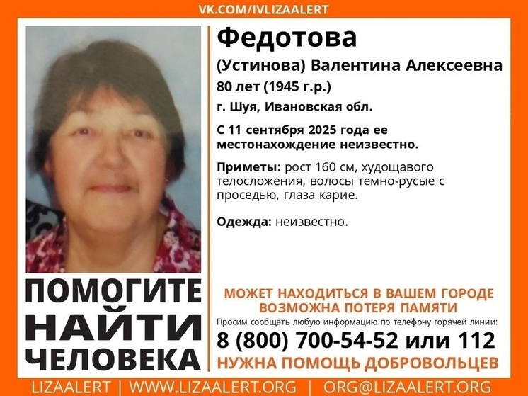 Бесследно исчезла долгожительница из Шуи