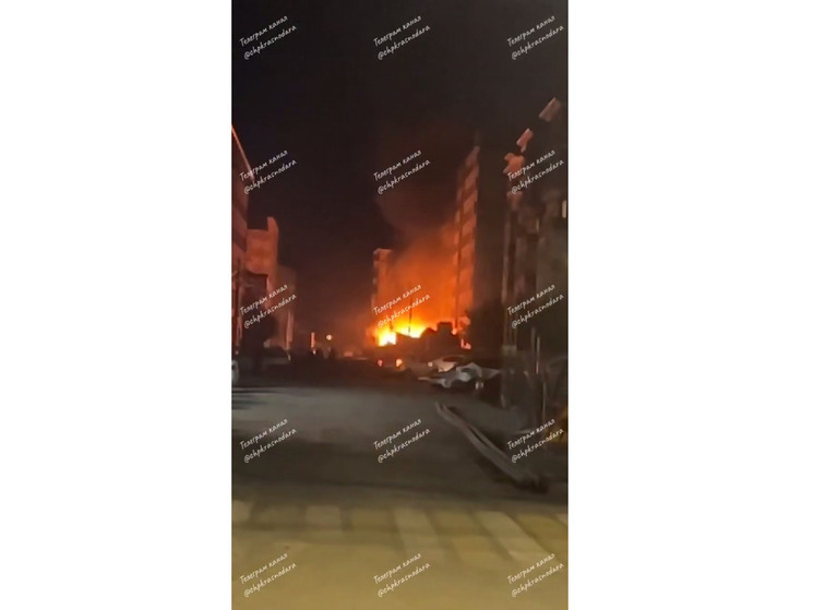 В посёлке Российском Краснодара загорелись мусор и хозпостройка