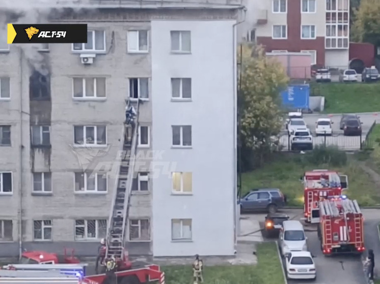 В Новосибирске пожарные борются с возгоранием на Сибиряков-Гвардейцев