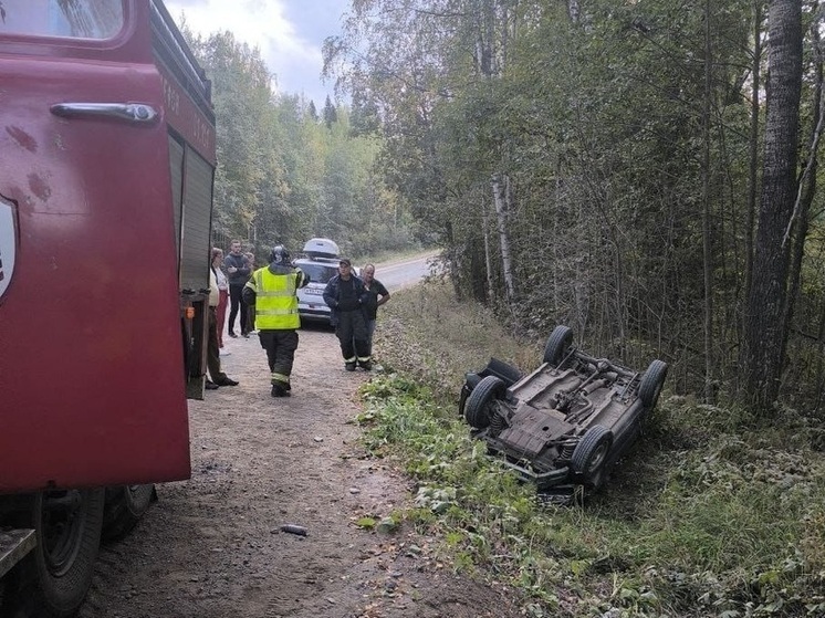Два автомобиля вылетели в кювет недалеко от Петрозаводска