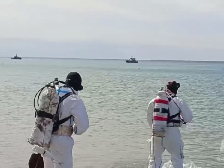 Спасатели из Чечни помогают ликвидировать последствия разлива мазута в Керченском проливе